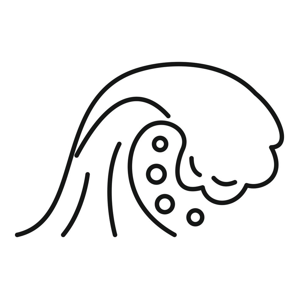 Thunderstorm tsunami icon, outline style vector
