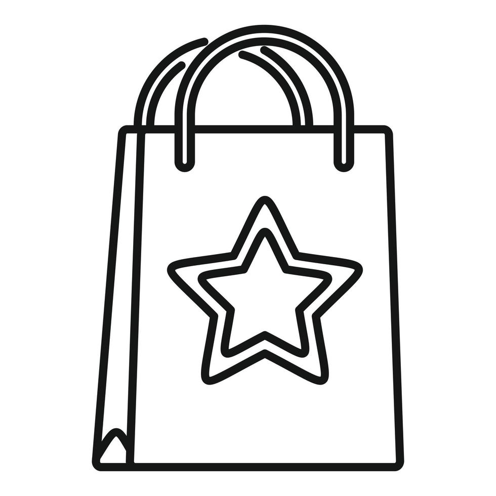Loyalty paper bag icon, outline style vector