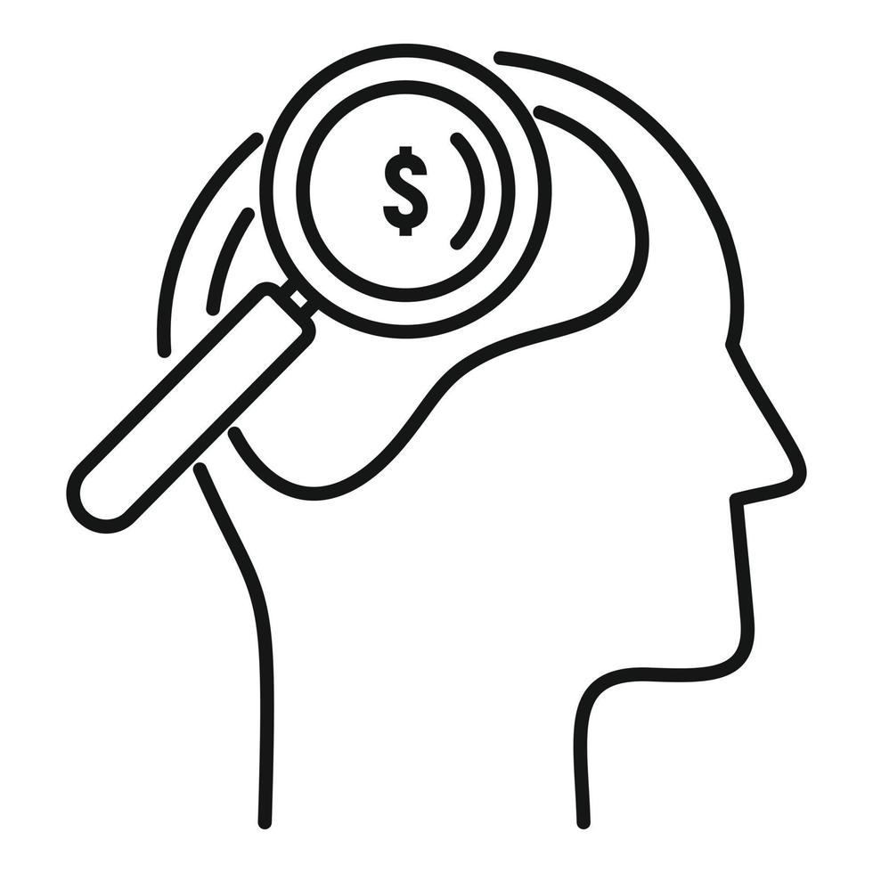 Search neuromarketing icon, outline style vector