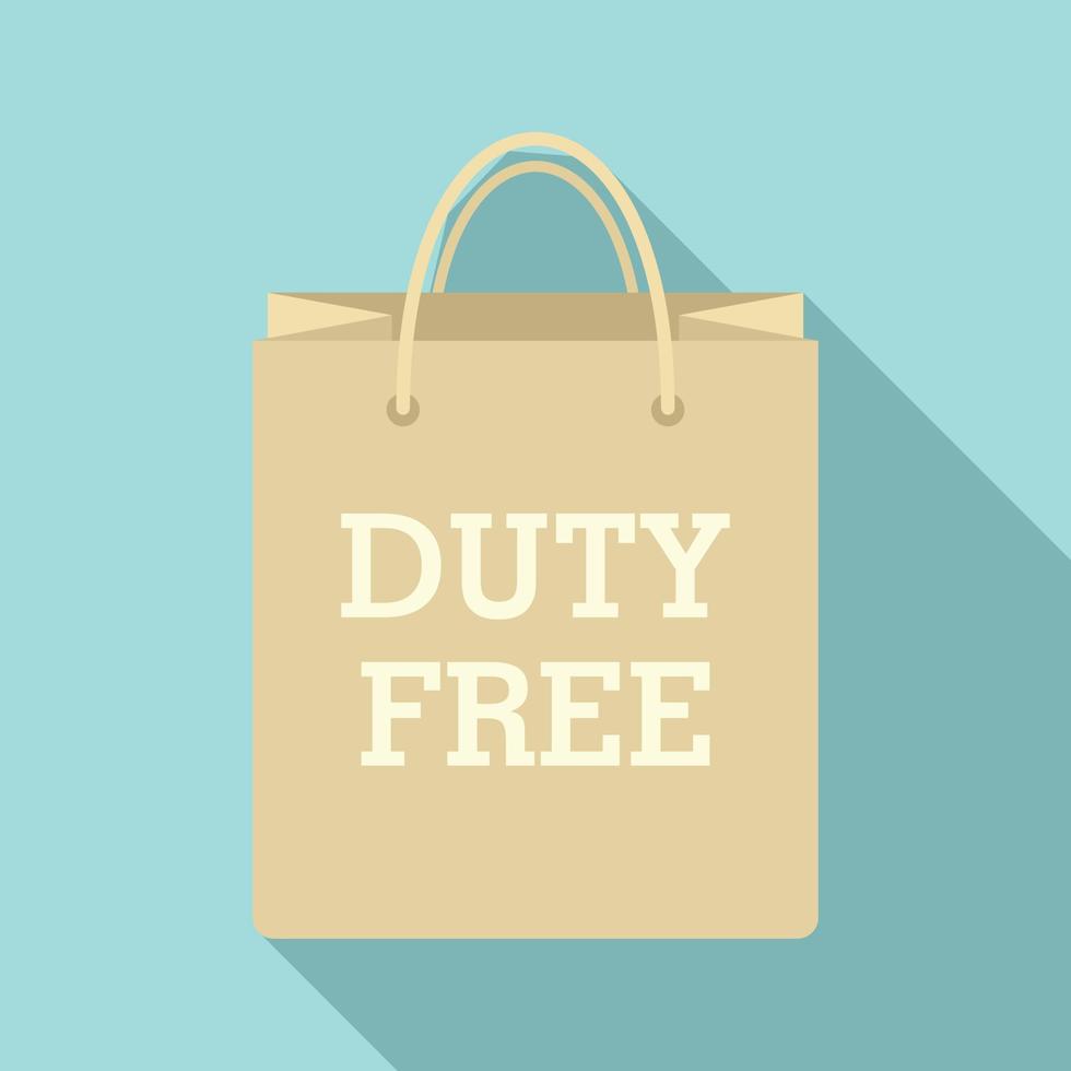 Duty free paper bag icon, flat style vector