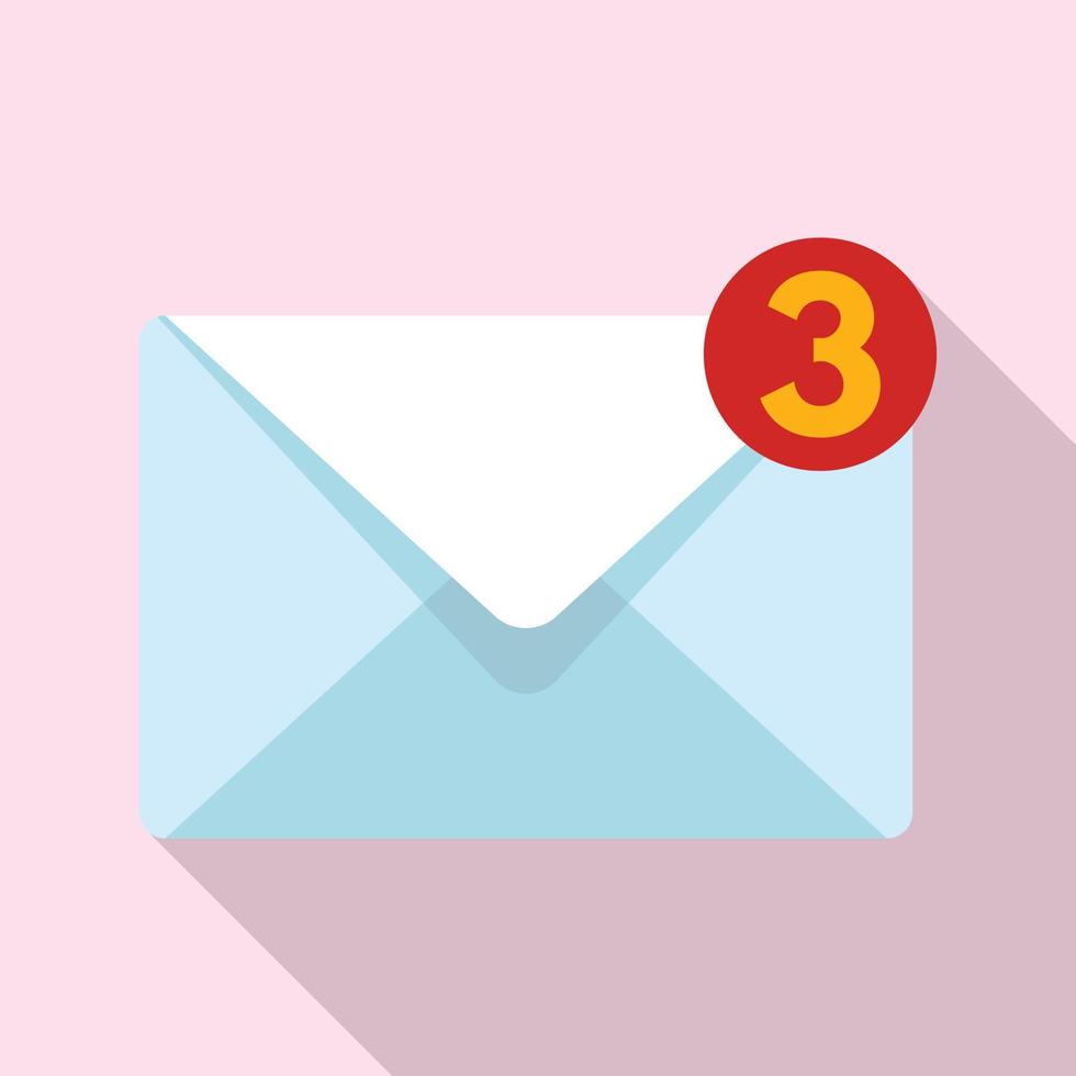 New mail inbox icon, flat style vector