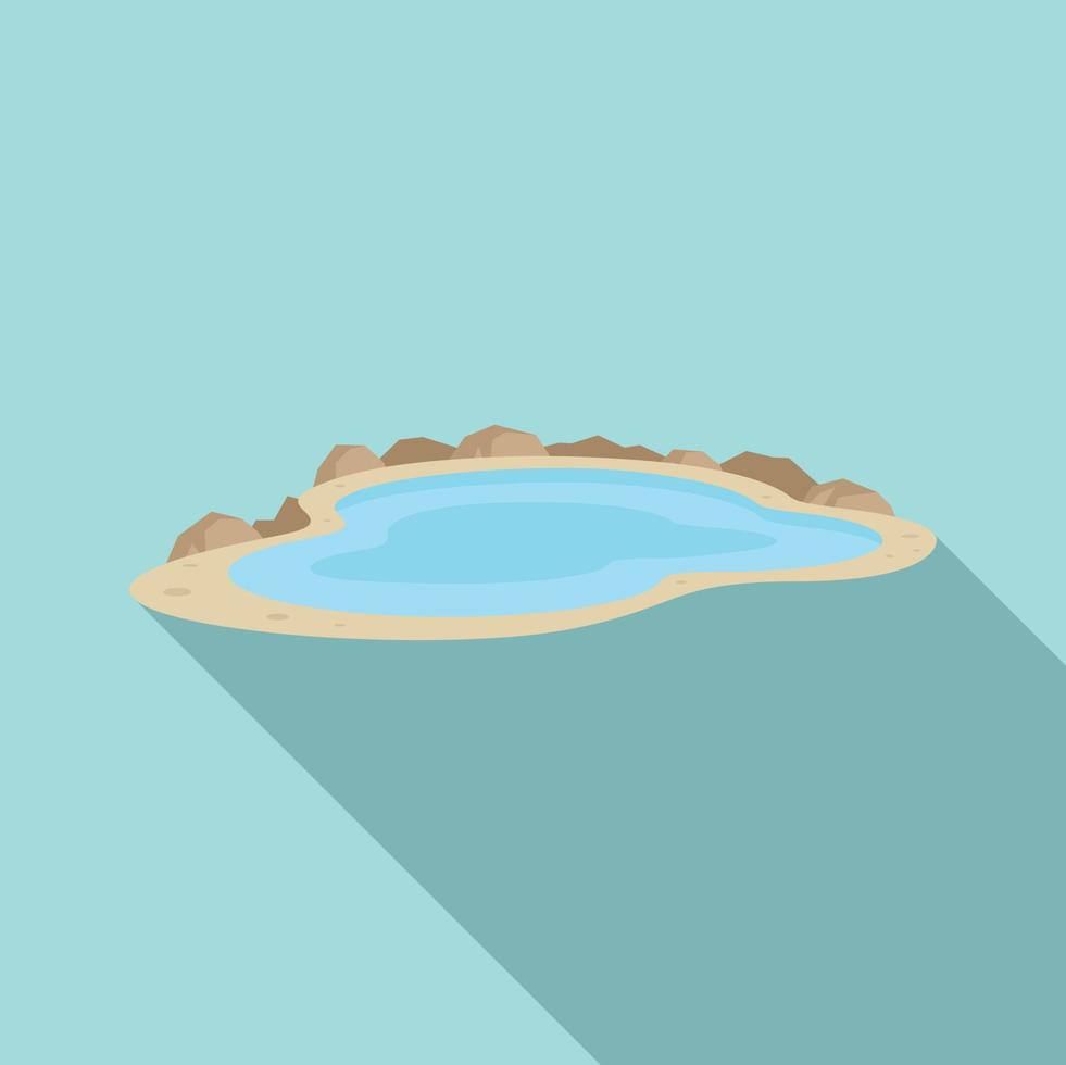 Water lake icon, flat style vector