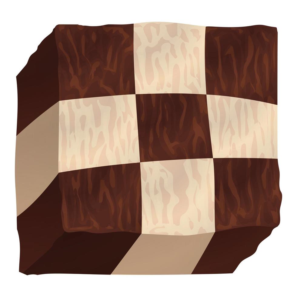 Chess cake icon, cartoon style vector