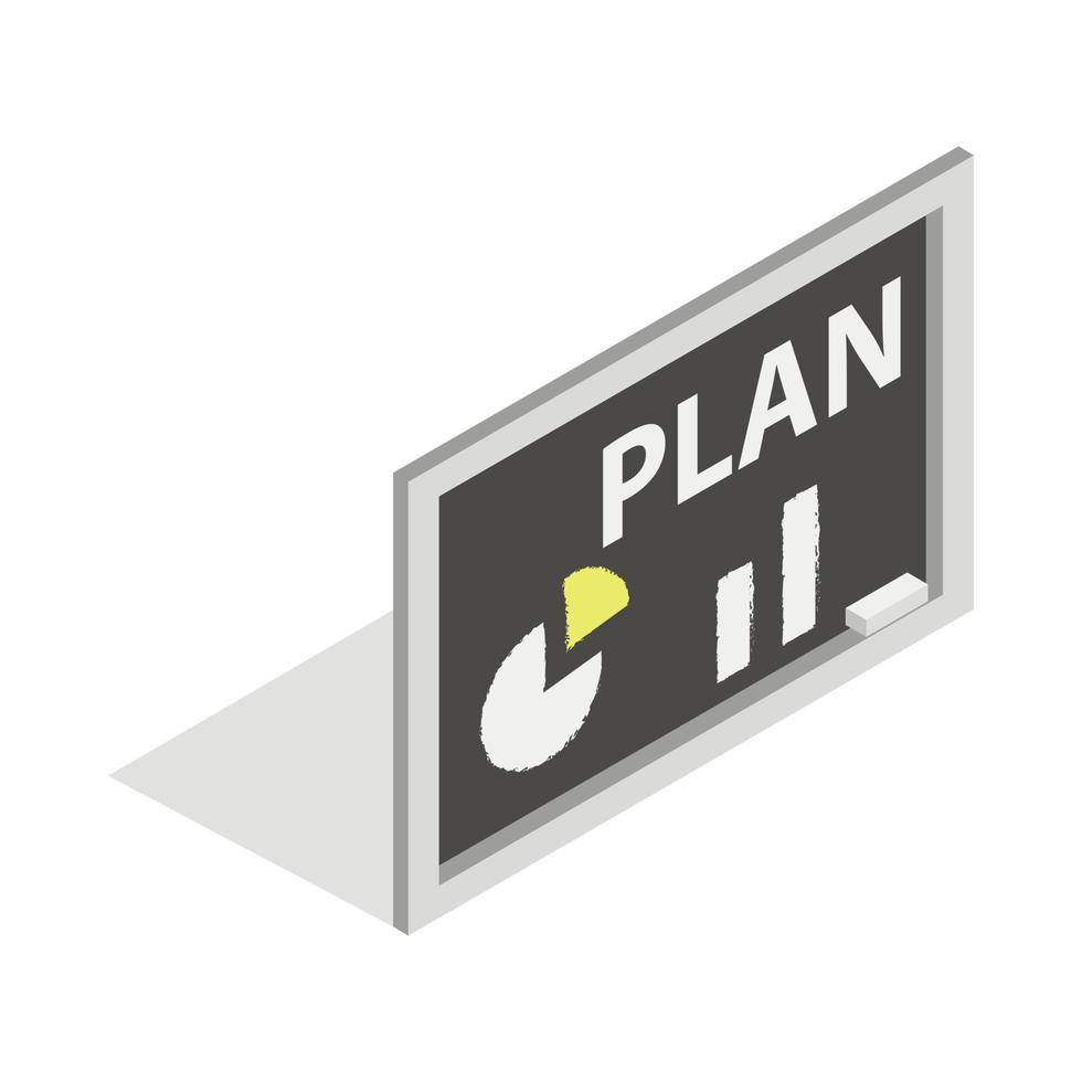 Board with plan icon, isometric 3d style vector