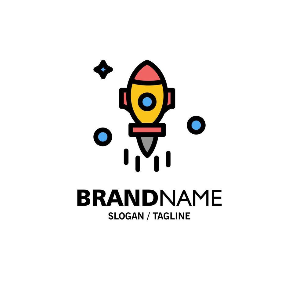 Astronomy Rocket Space Fly Business Logo Template Flat Color vector