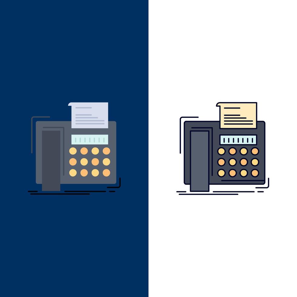 fax message telephone telefax communication Flat Color Icon Vector