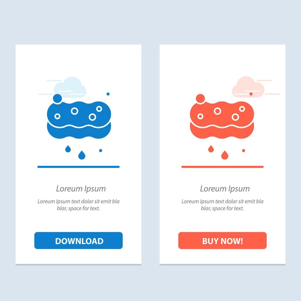 Clean Cleaning Sponge Wash  Blue and Red Download and Buy Now web Widget Card Template vector