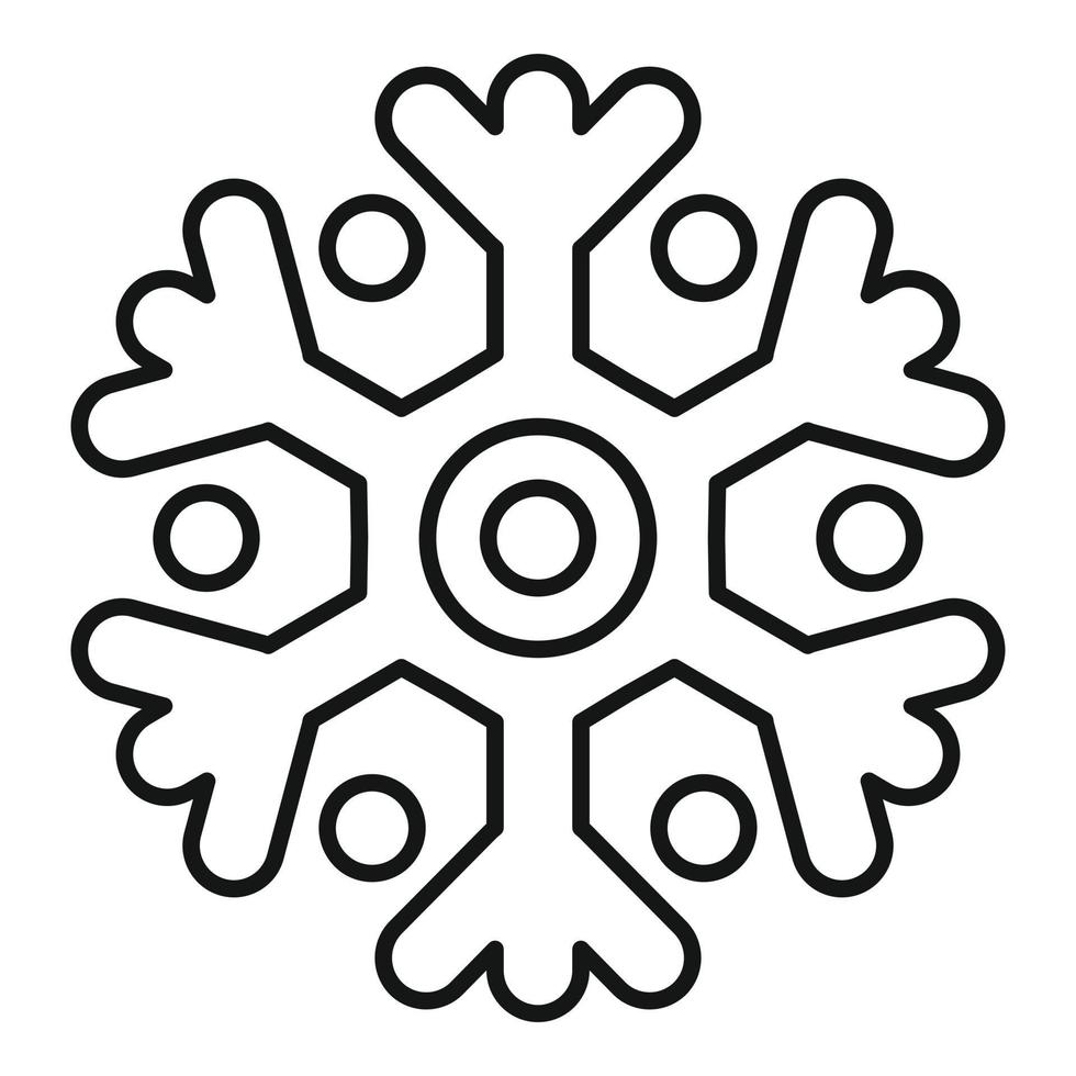 nuevo icono de copo de nieve, estilo de esquema vector