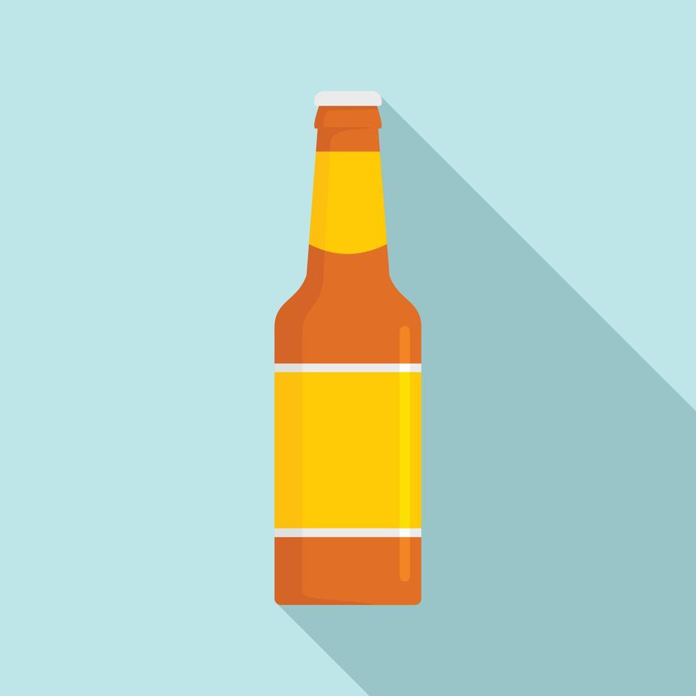 botella de vidrio de icono de cerveza, estilo plano vector