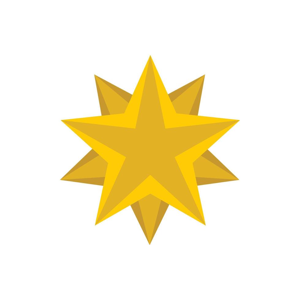 Golden star icon, flat style vector