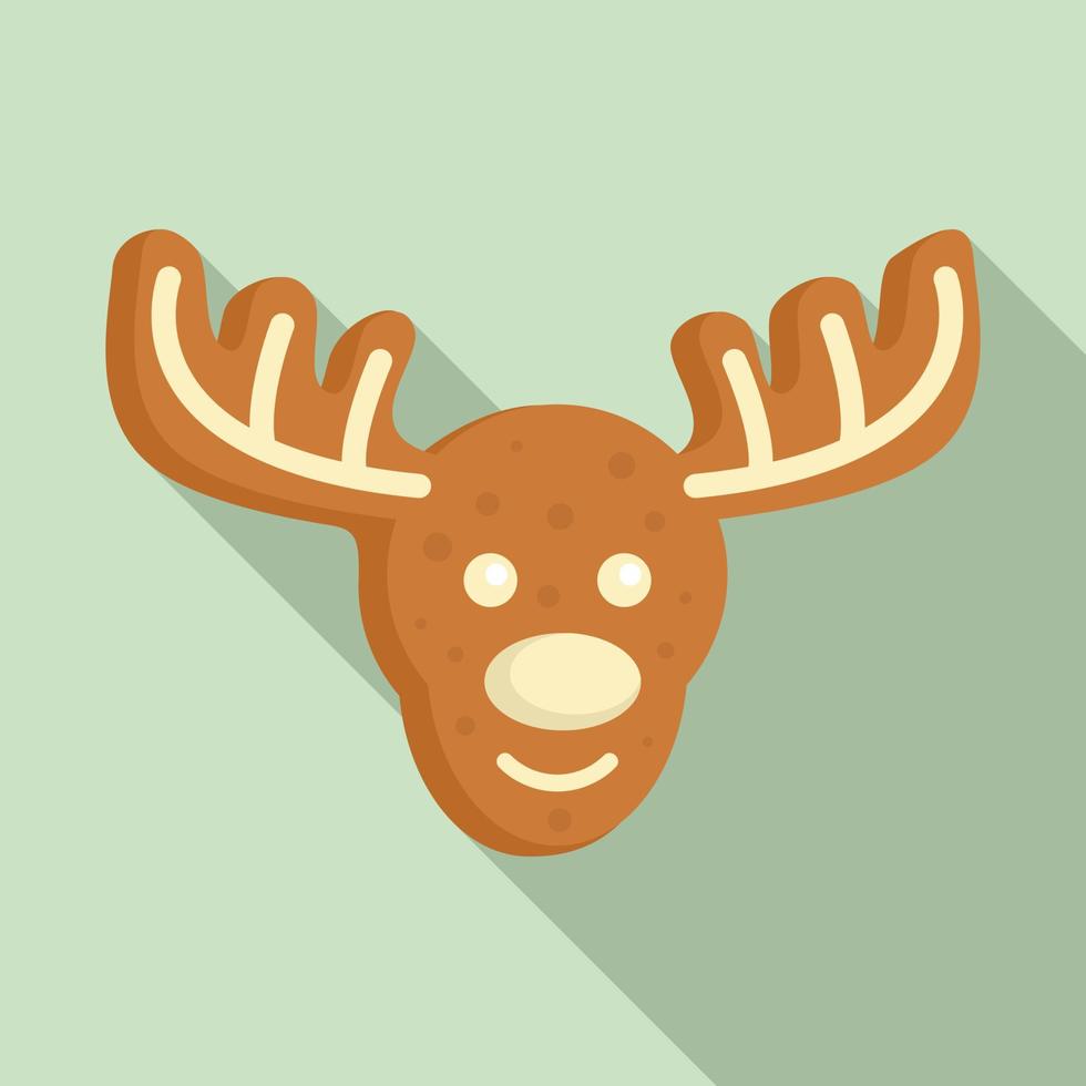 Gigerbread deer icon, flat style vector