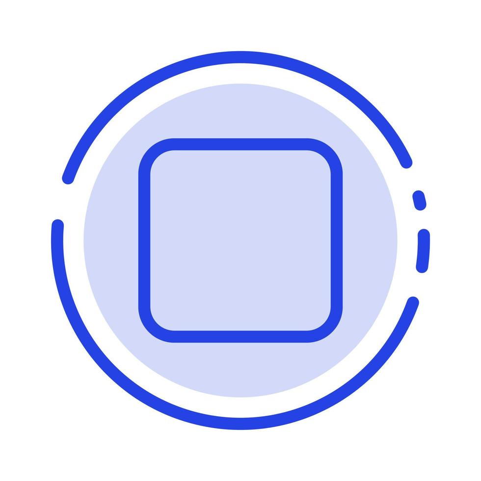 Box Checkbox Unchecked Blue Dotted Line Line Icon vector