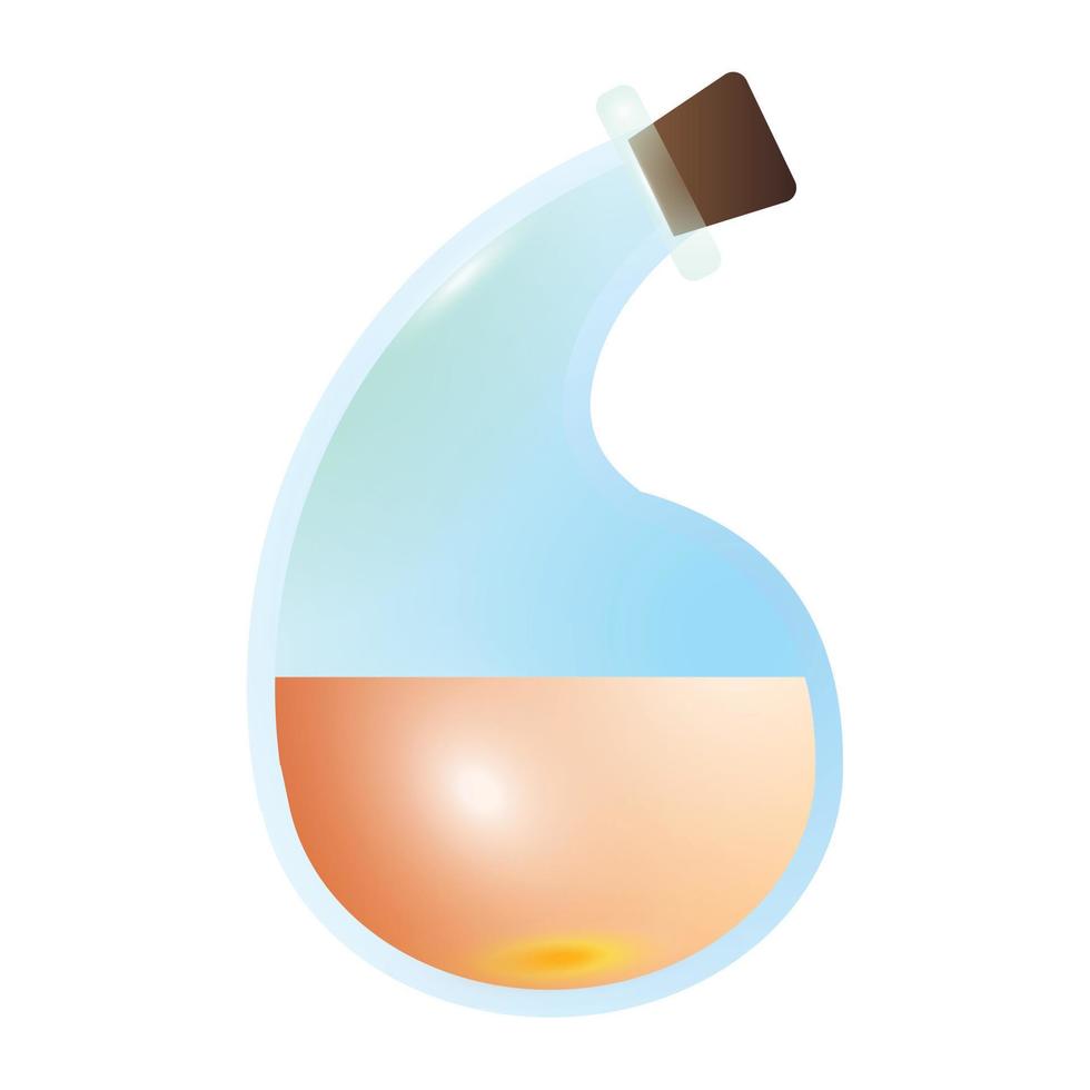 Alchemy potion icon, cartoon style vector