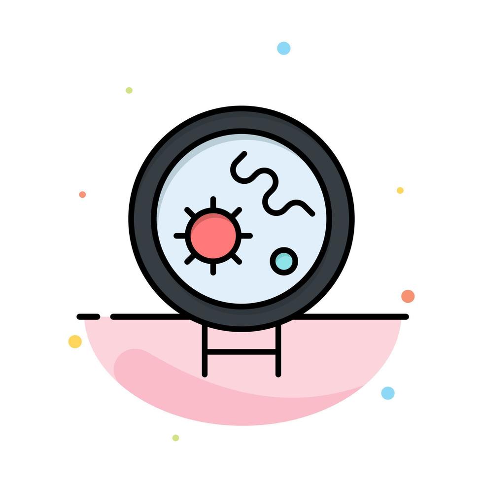 Bacteria Viruses Medical Search Abstract Flat Color Icon Template vector