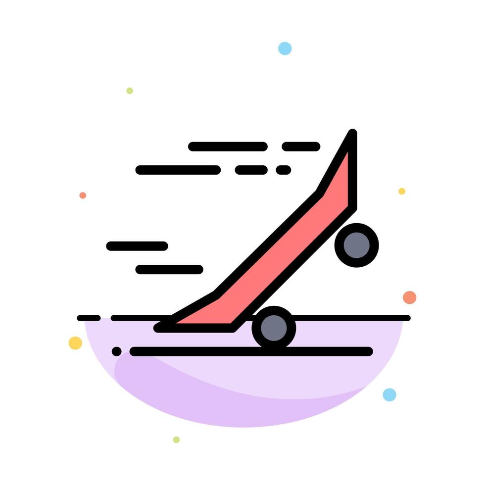 Fast Ride Riding Skateboard Skateboard Abstract Flat Color Icon Template vector