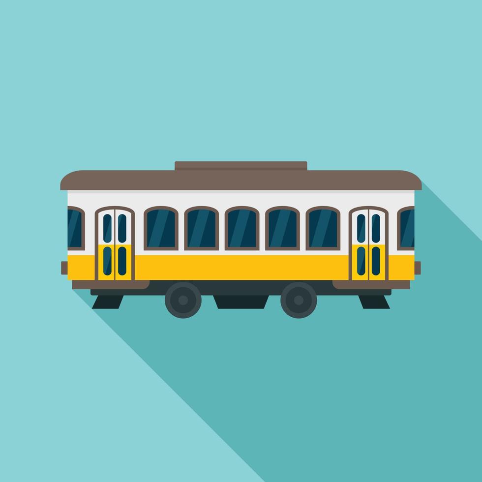City old tram icon, flat style vector