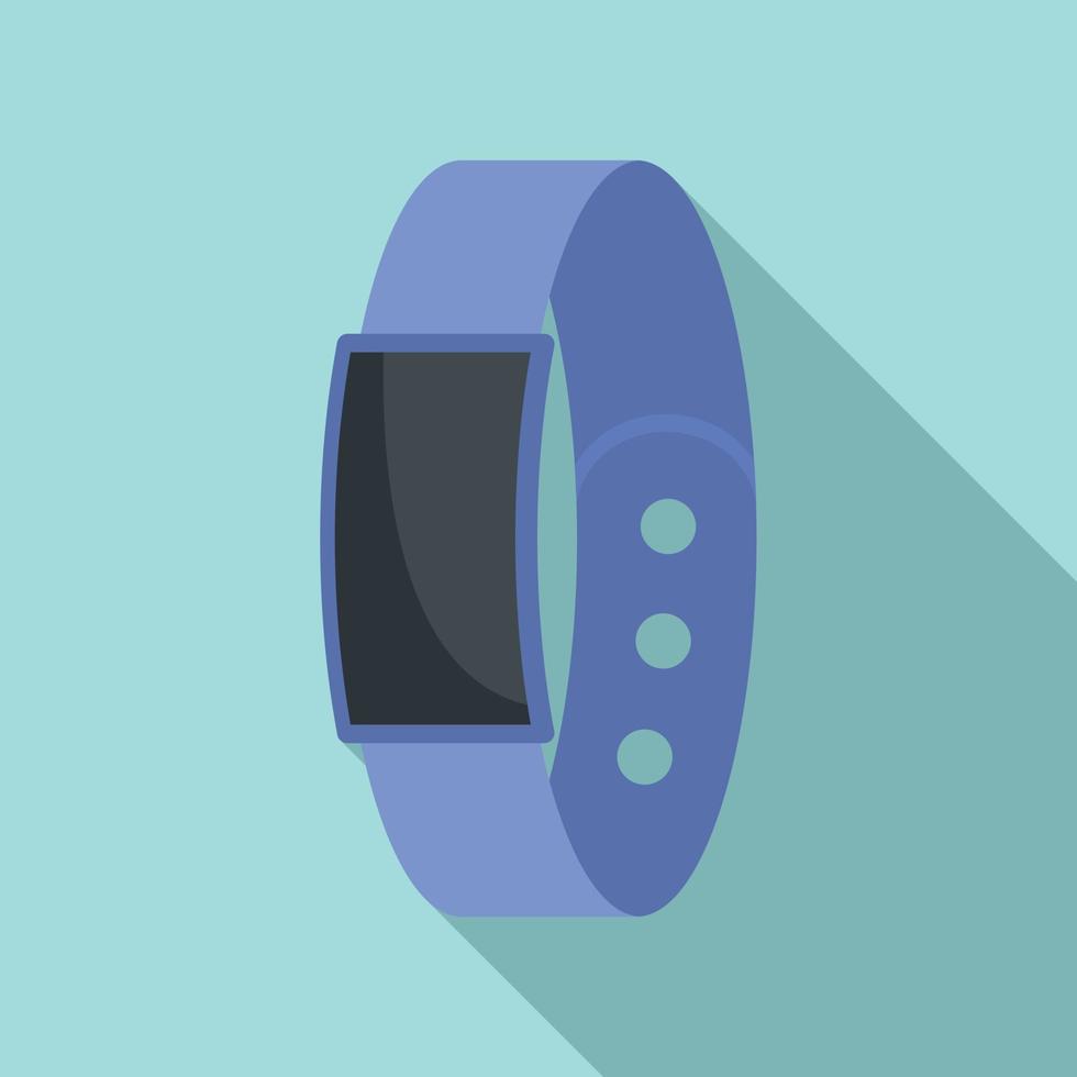 icono de pulsera de podómetro, estilo plano vector