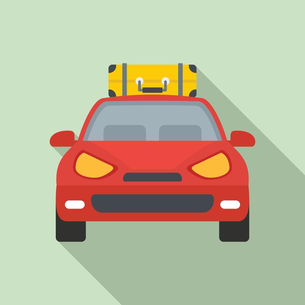 Front view travel car icon, flat style vector