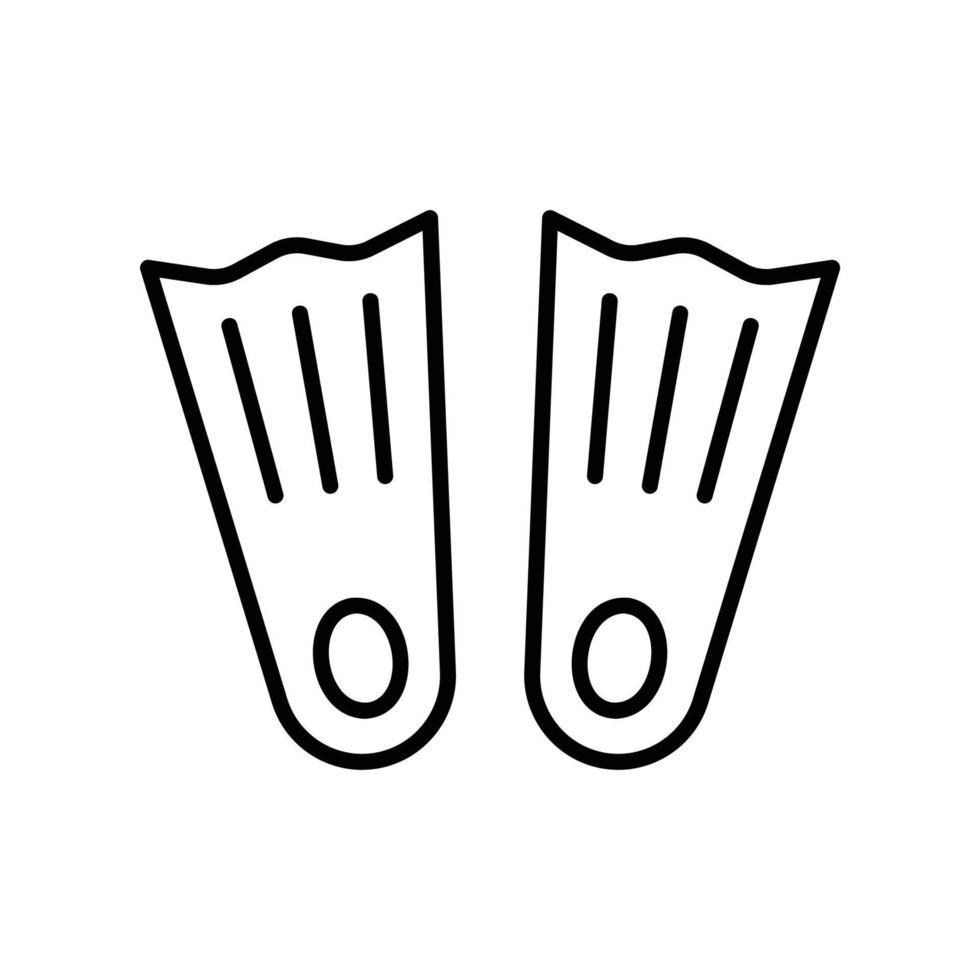 Swimming fins icon for footwear on diving vector