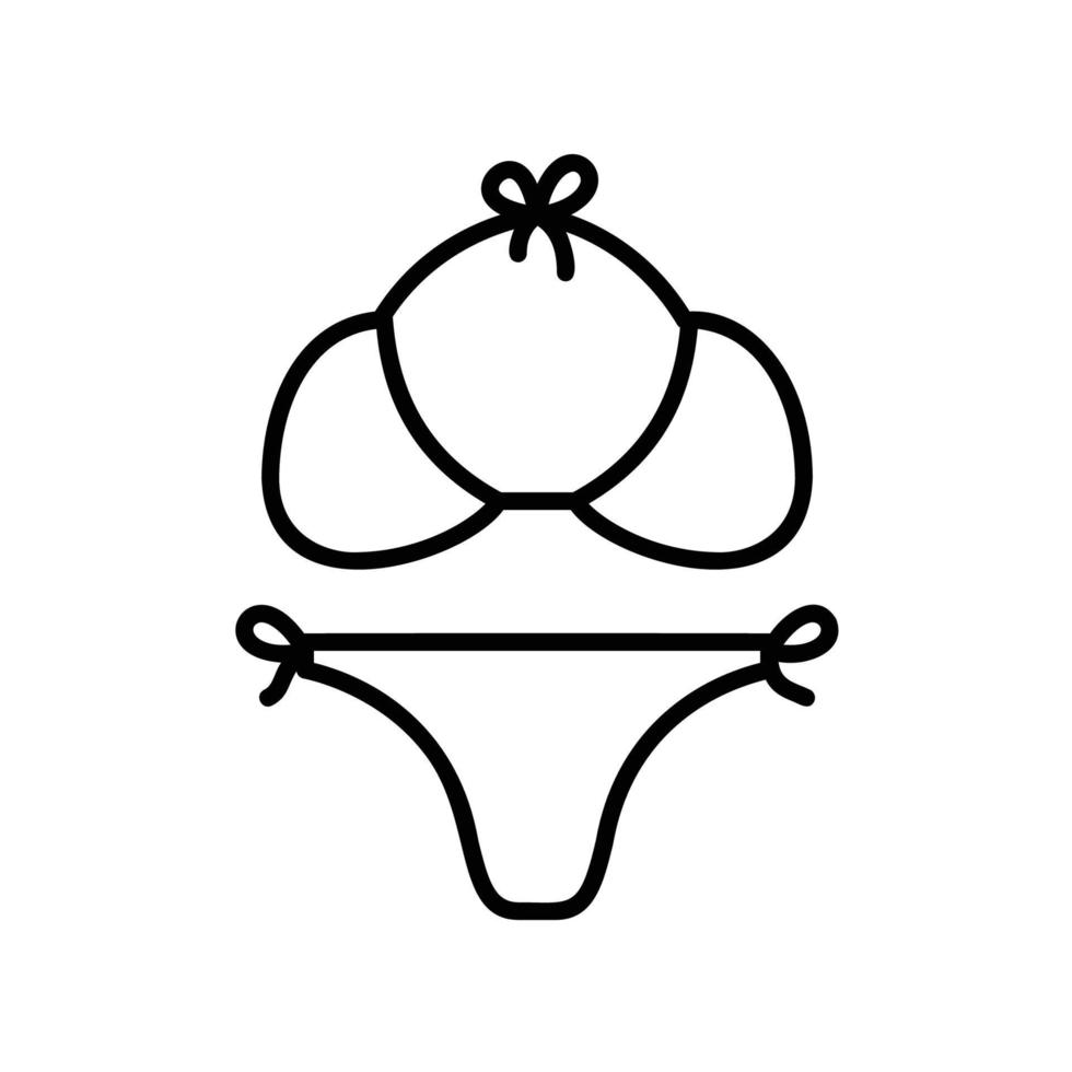 icono de bikini con sujetador y calzoncillos vector