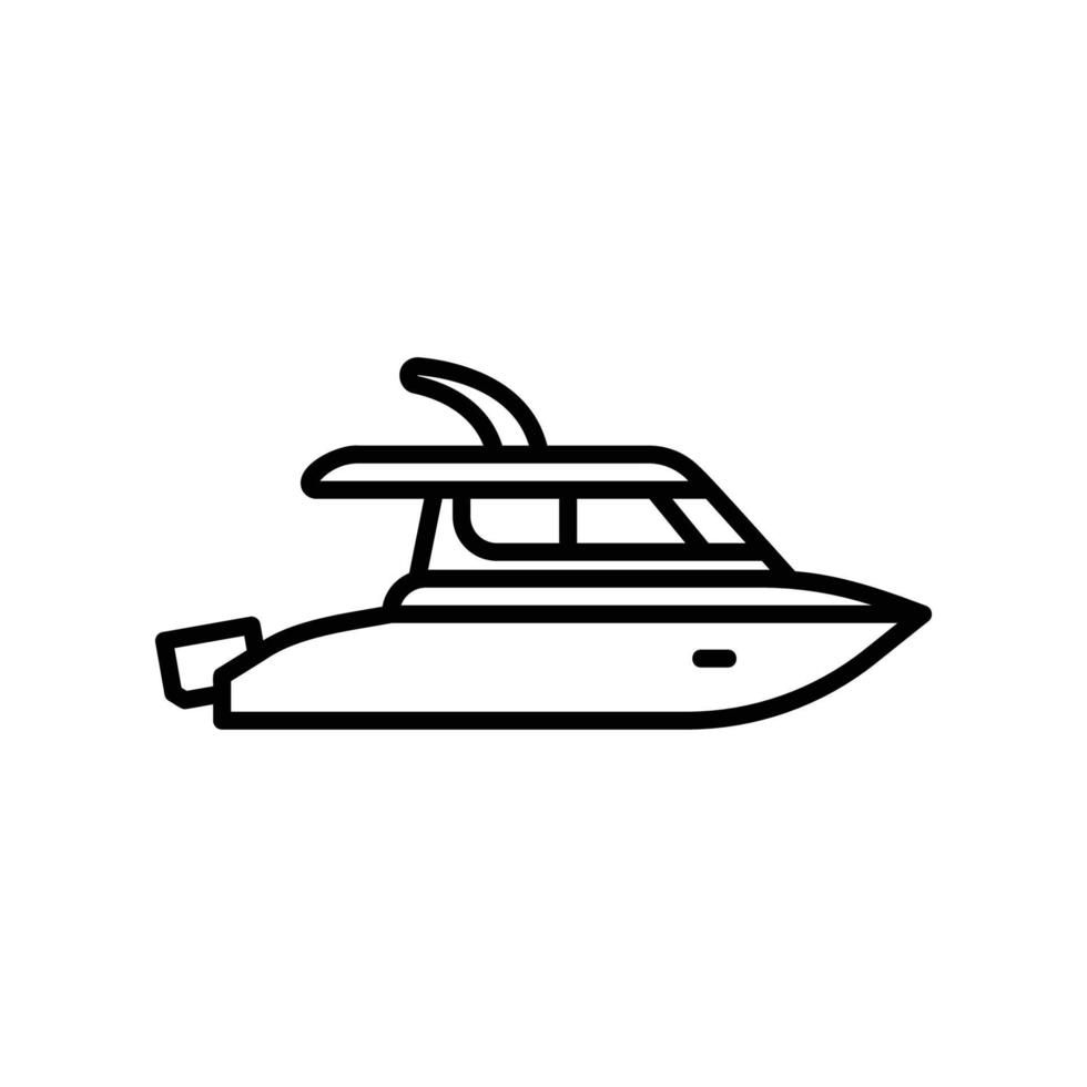 Personal cruiser ship icon for water transportation in black outline style vector