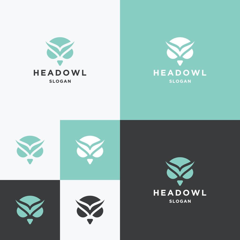 Head owl logo template vector illustration design