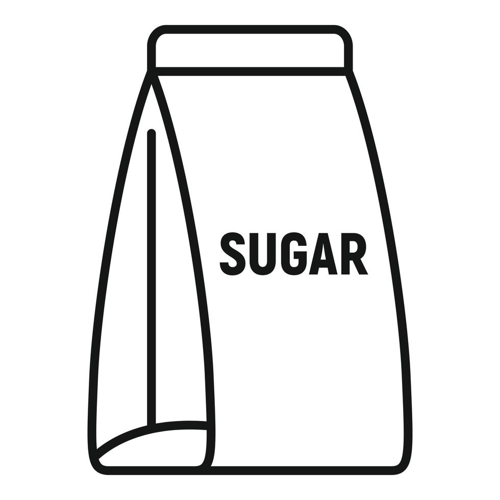 icono de paquete de papel de azúcar, estilo de contorno vector