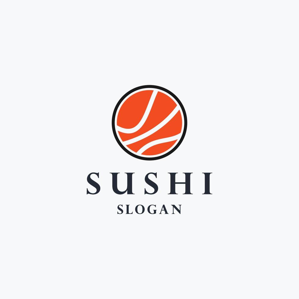 sushi y rollos con barra de palillos o plantilla de logotipo de vector de restaurante.