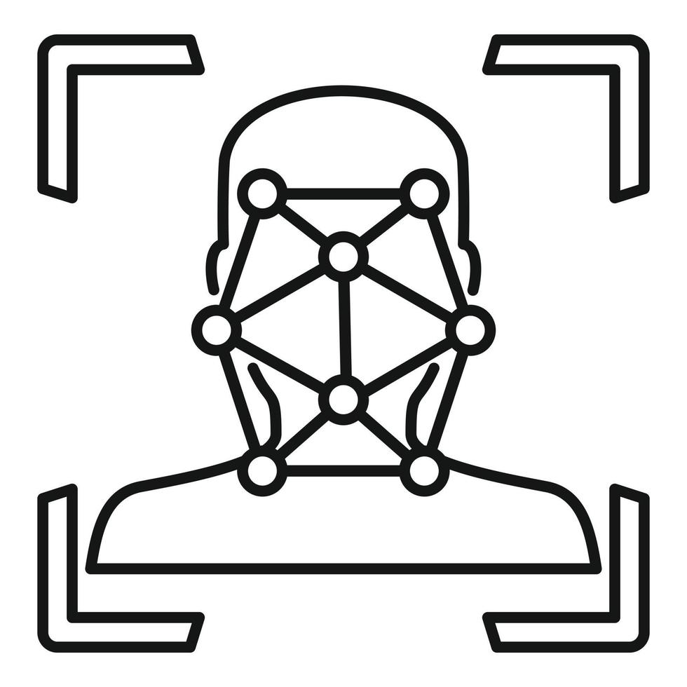 Dot scan face icon, outline style vector