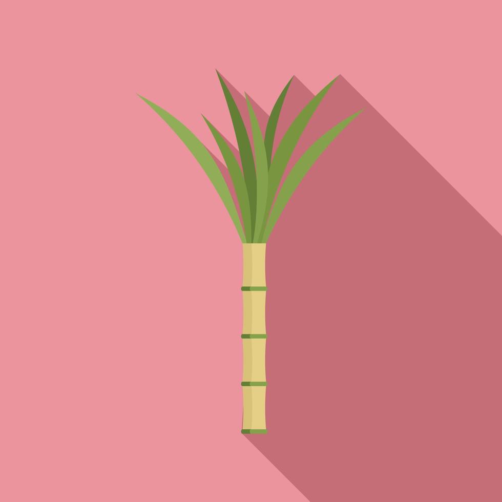 Eco plant cane icon, flat style vector