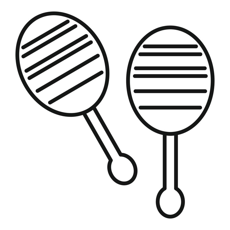 Mexican maracas icon, outline style vector