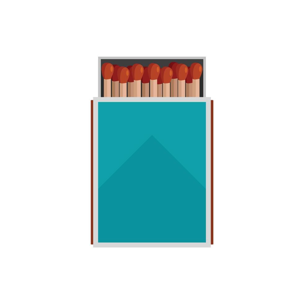 Open matches box icon, flat style vector