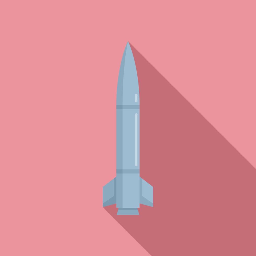 Missile aircraft icon, flat style vector