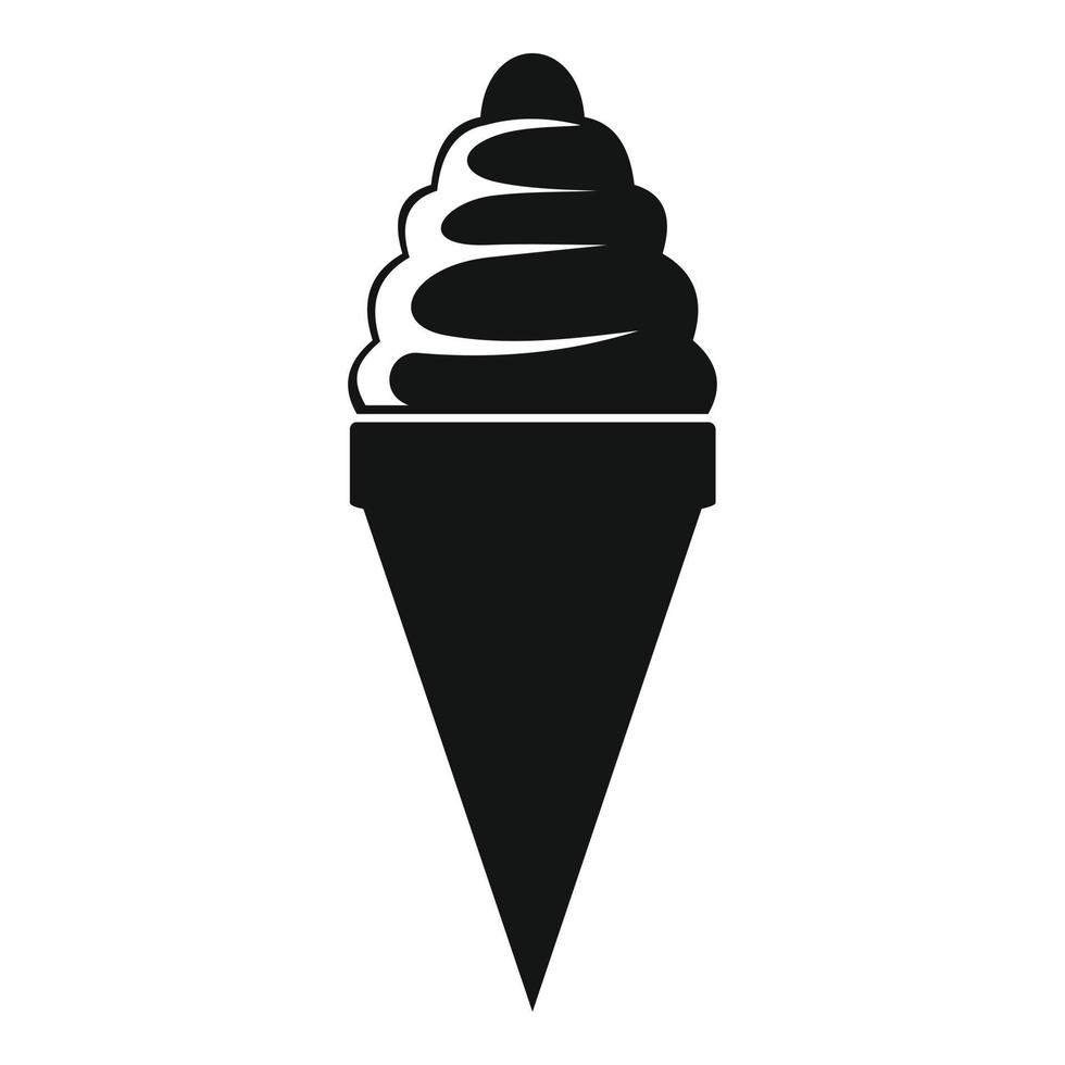 Ice cream icon, simple black style vector