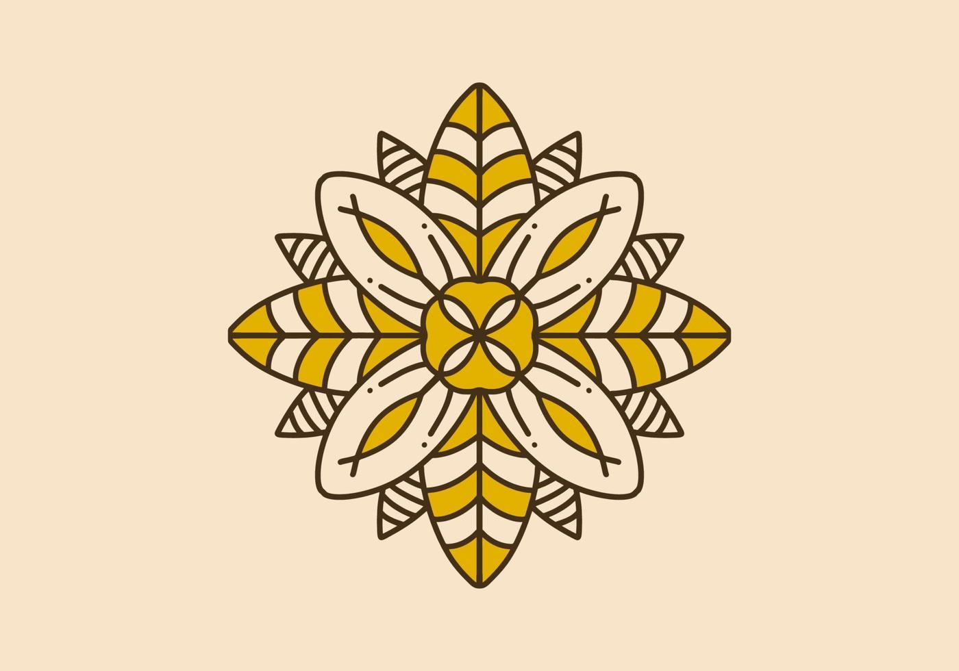 Vintage art illustration of vintage flower vector