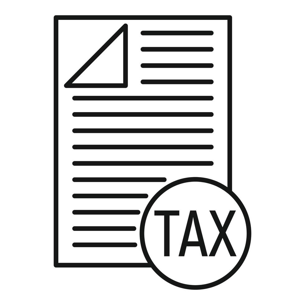 Tax paper icon, outline style vector