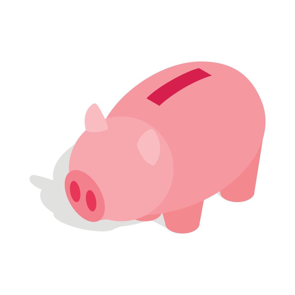 Piggy bank icon, isometric 3d style vector