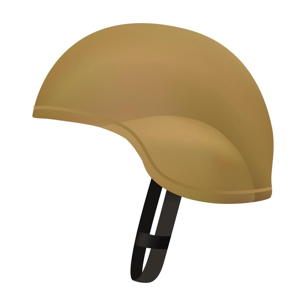 Desert color army helmet mockup, realistic style vector