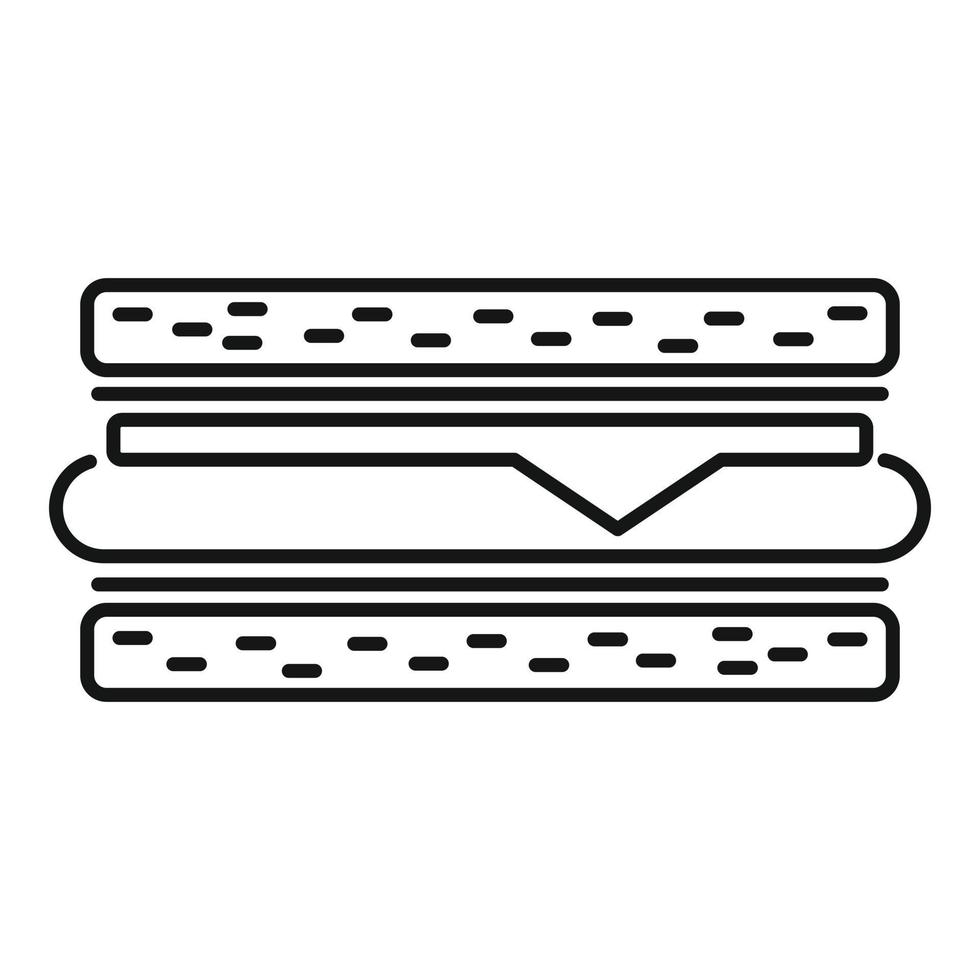 Snack sandwich bar icon, outline style vector