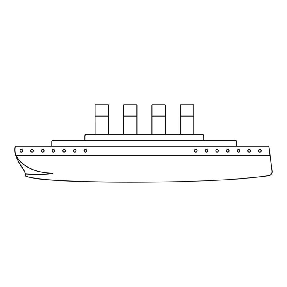 Titanic icon, outline style. vector