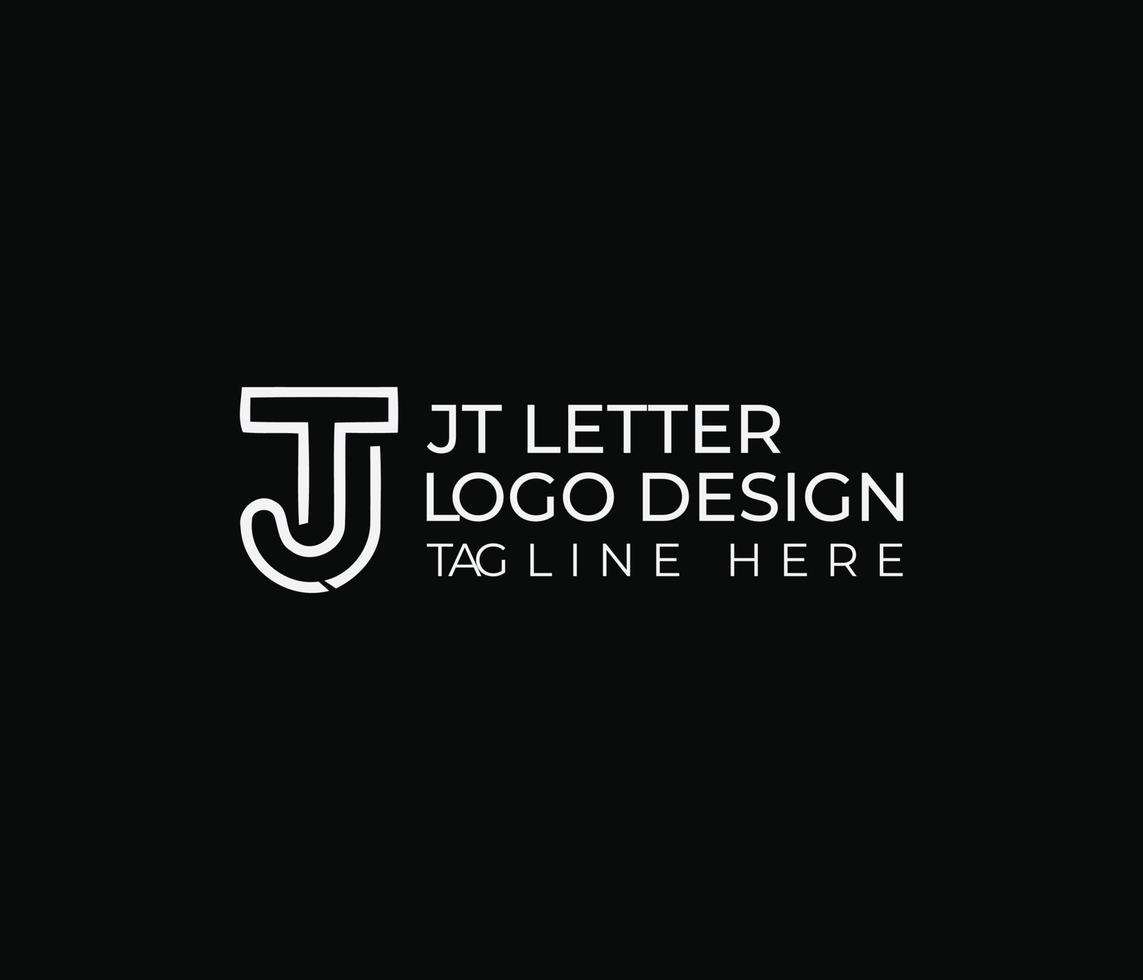 logotipo abstracto con letra jt vector