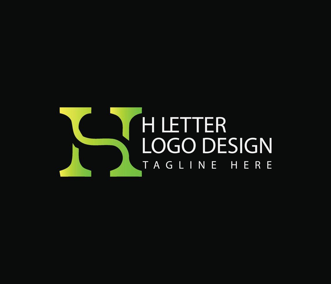 H typography logo design template vector