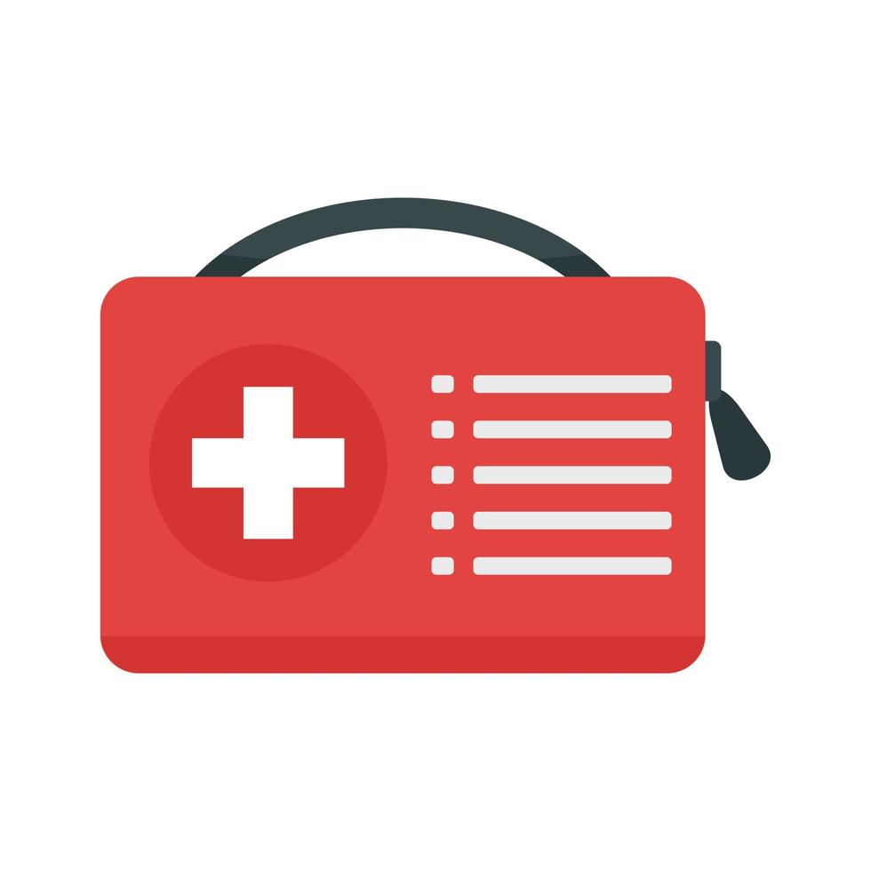 First aid kit icon, flat style vector