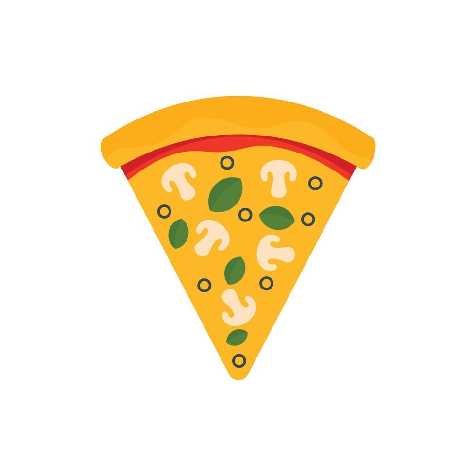 Vegan pizza slice icon, flat style vector