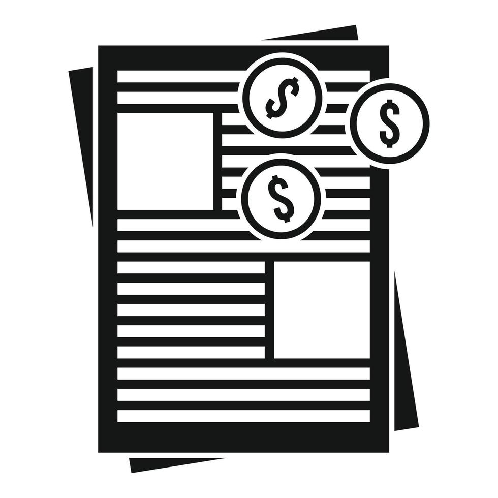 Estimator money paper icon, simple style vector