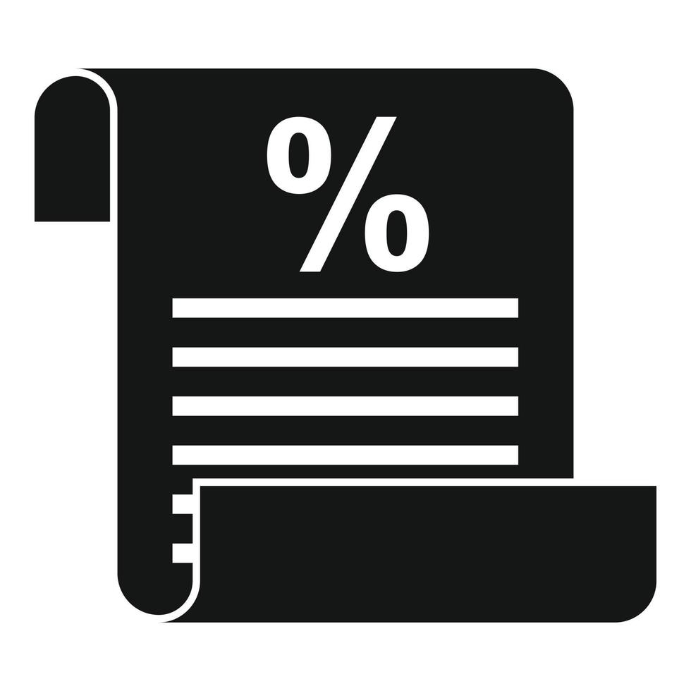 Tax inform paper icon, simple style vector