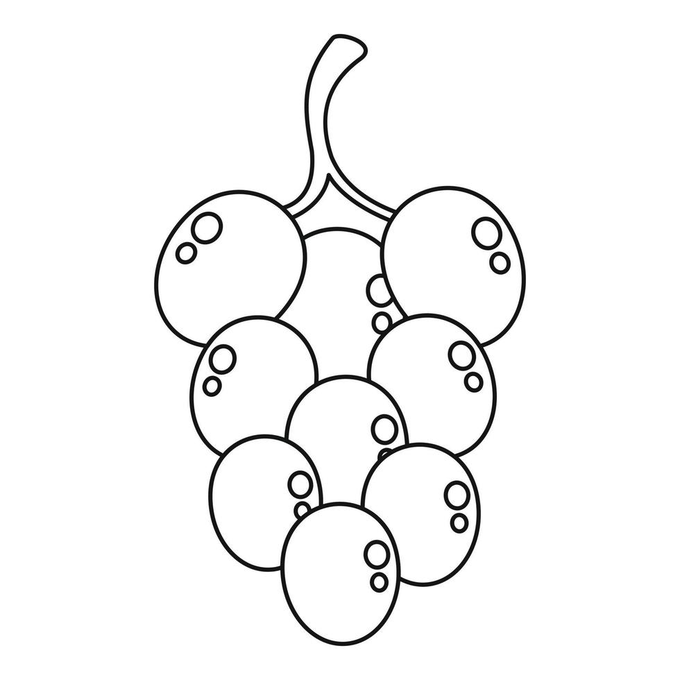 icono de uvas isabella, estilo de contorno vector