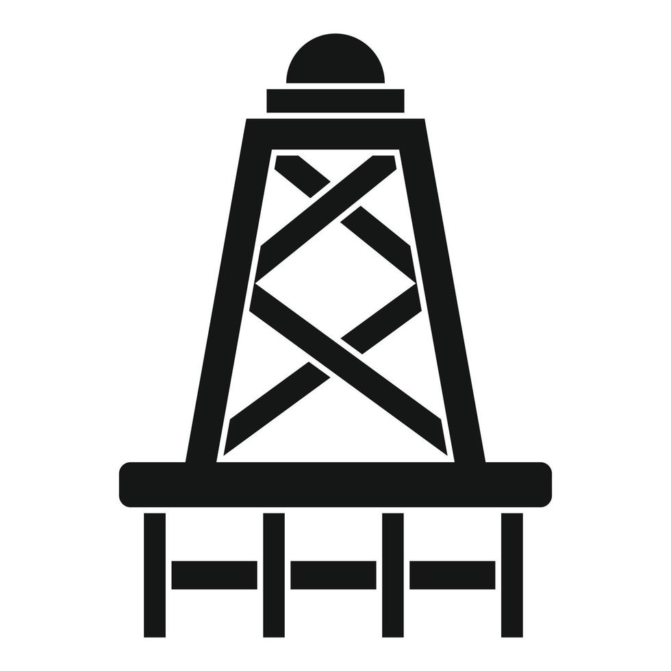 icono de torre derrick, estilo simple vector