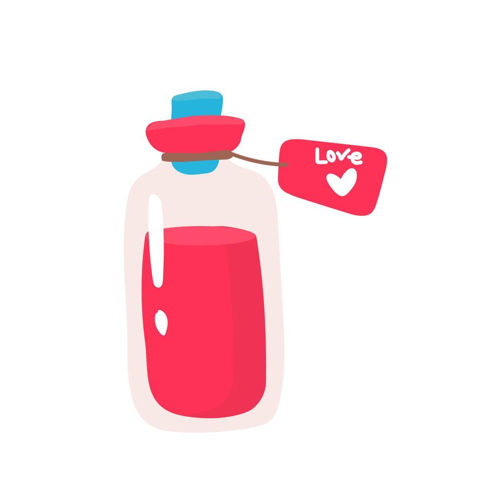 love potion isolated on white Cartoon style vector illustration.