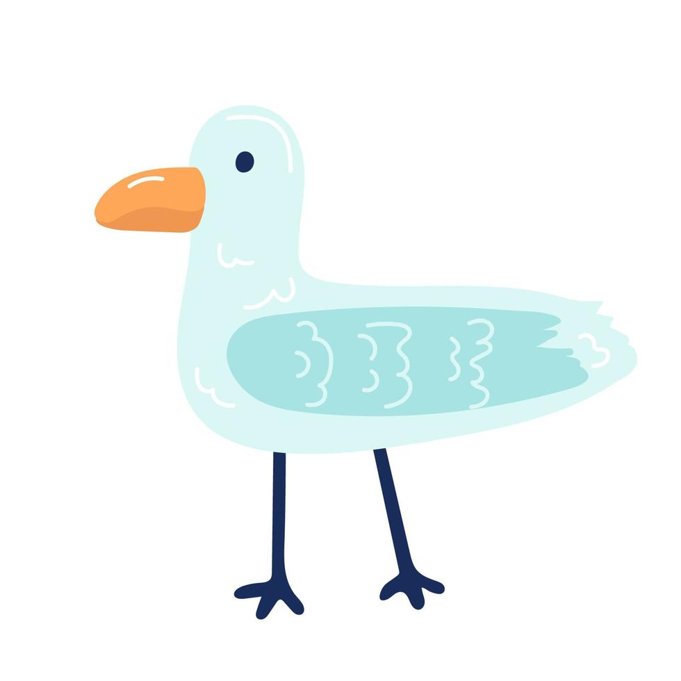 Gull cartoon isolated. seagull Sea bird vector illustration.